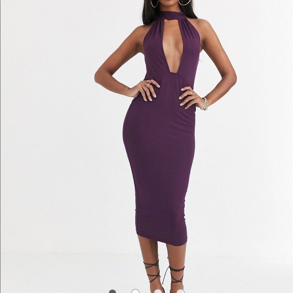 NWT-ASOS deep plunge midi dress- Sz 4